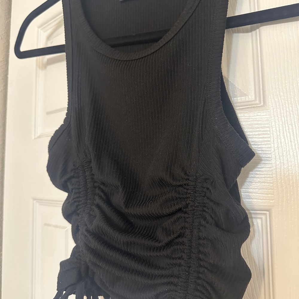 Black Ruched Tank Top - Picture 2 of 4
